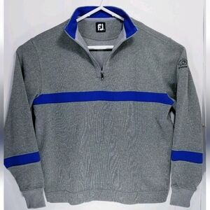 FootJoy FJ Mens Size Large 1/4 Zip Sweater Pullover Gray Bearspaw